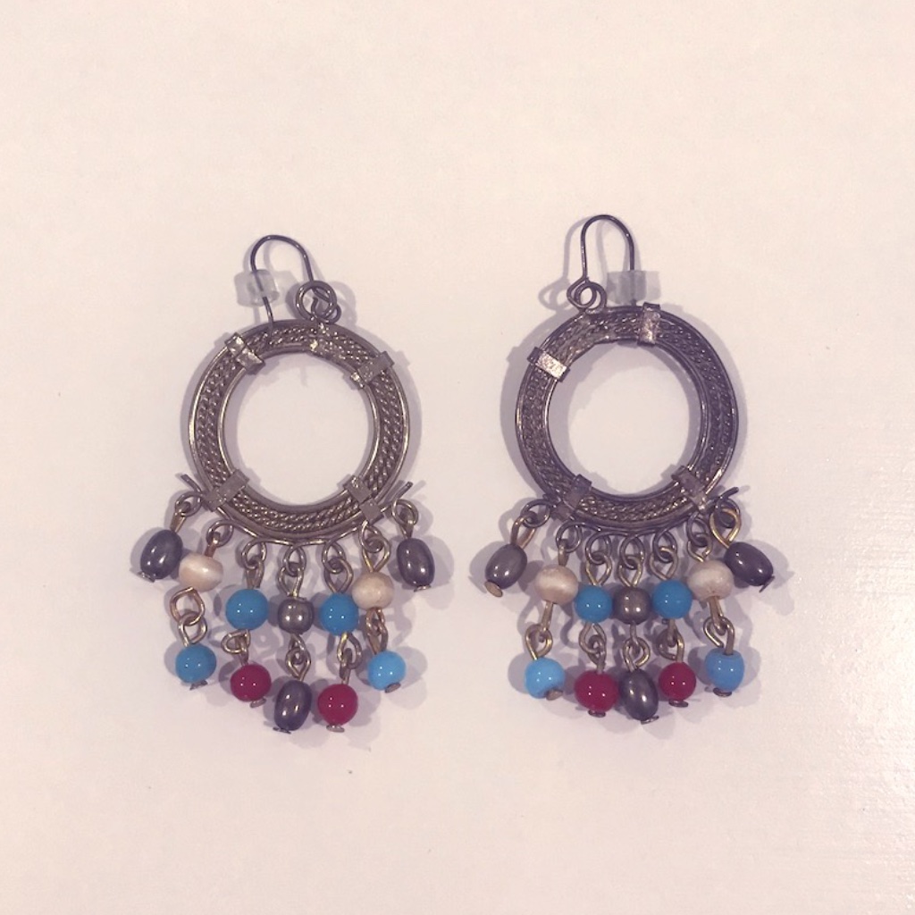 World Market Beaded Hoop Earrings 25$